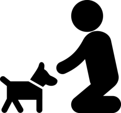 Man On His Knees To Cuddle His Dog Outline Svg File, Free Vectors File